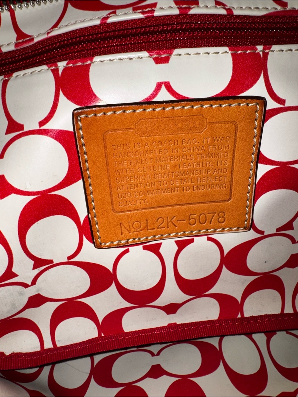 Coach Red Hampton 5078 Mini Tote Bag 12x8x4 - Picture 5 of 5